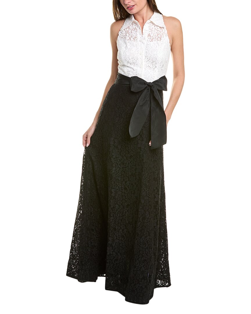 White Halter Lace Gown Q146949