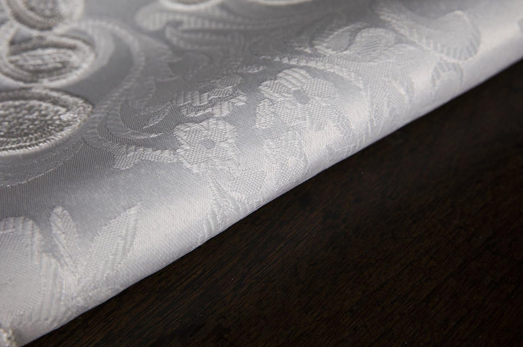 White Lace Embroidered Cutwork Table Runner, 15 by 34-Inch K4139