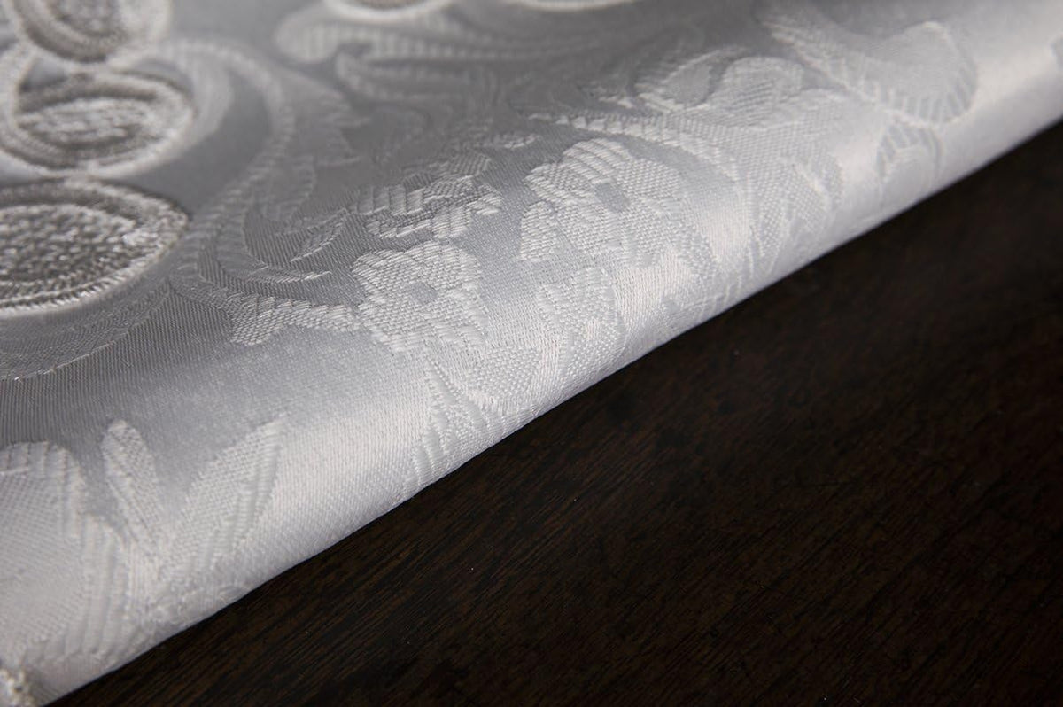 White Lace Embroidered Cutwork Table Runner, 15 by 34-Inch K4139