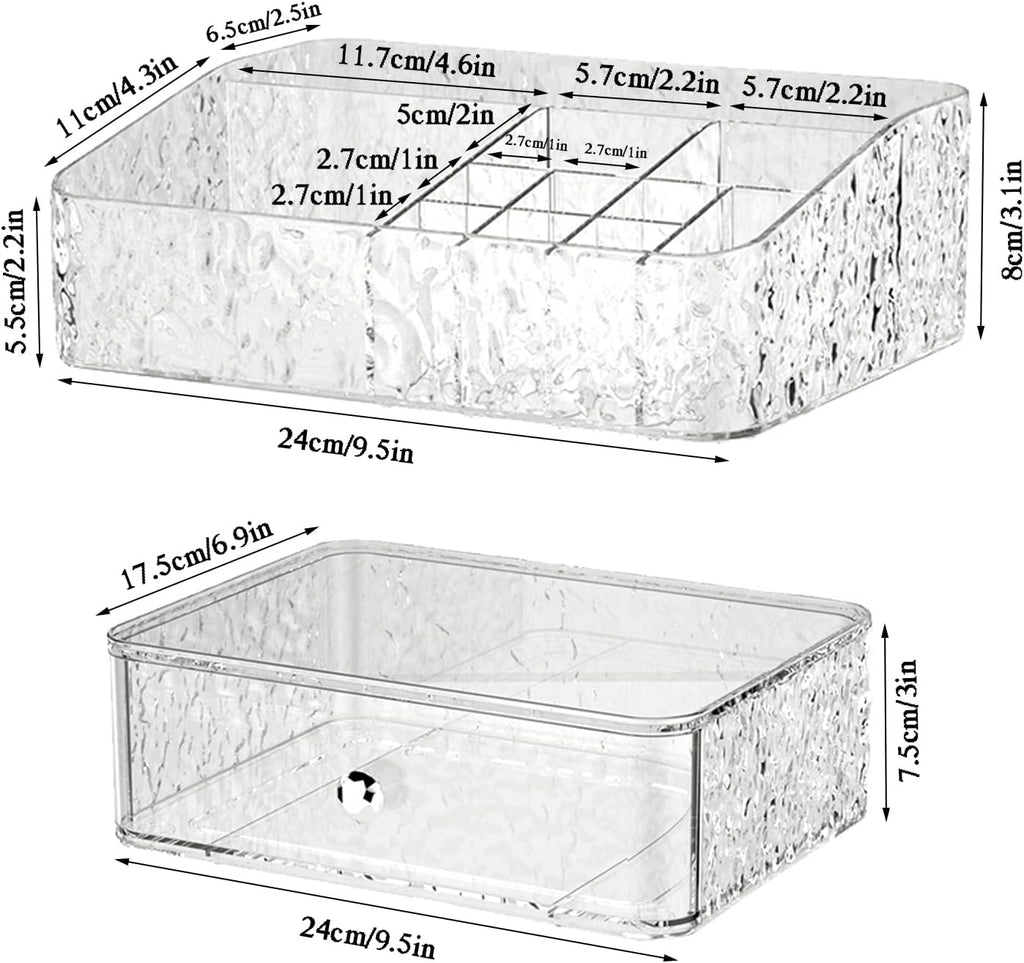 Clear PET Stackable Makeup Organizer Tray Set M59206