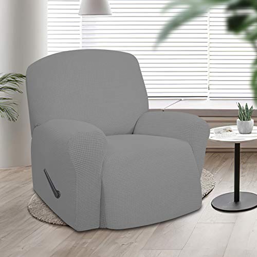 Oversize Recliner Stretch Sofa Slipcover 1 Piece Polyester Spandex Jacquard Fabric Natural Y4966