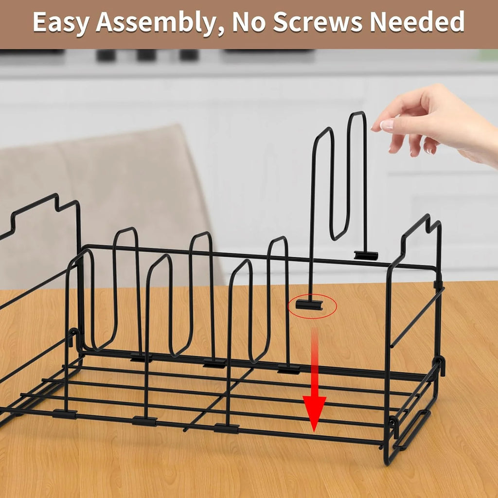 Black Plastic Lid Organizer with 4 Dividers T214