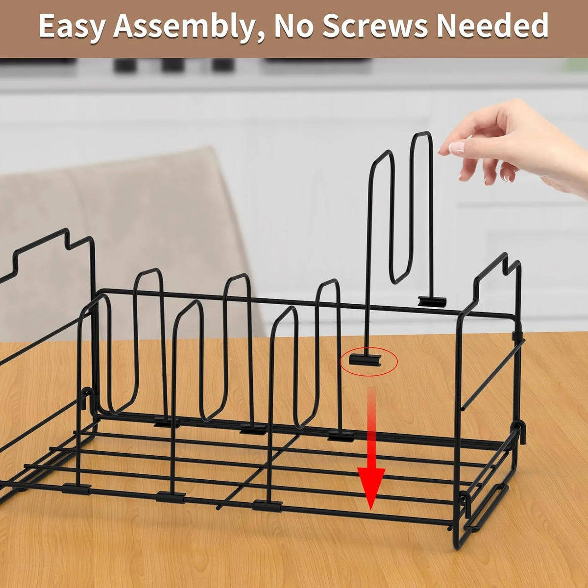 Black Plastic Lid Organizer with 4 Dividers T214