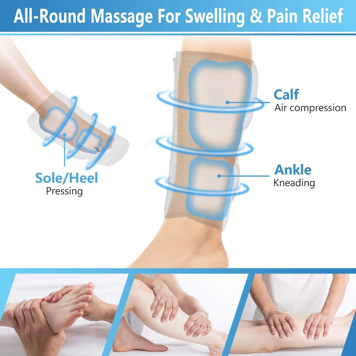 Rechargeable Leg Massager with Air Compression (1 Pair) A23241