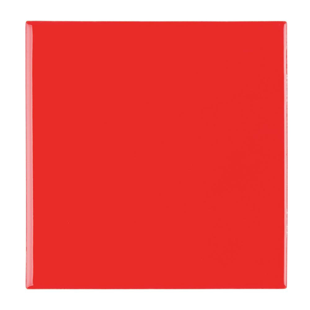 Red 6 in. x 6 in. Glazed Ceramic Wall Tile V48206