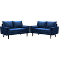 Blue Velvet 2 Piece Loveseat Set Q1398