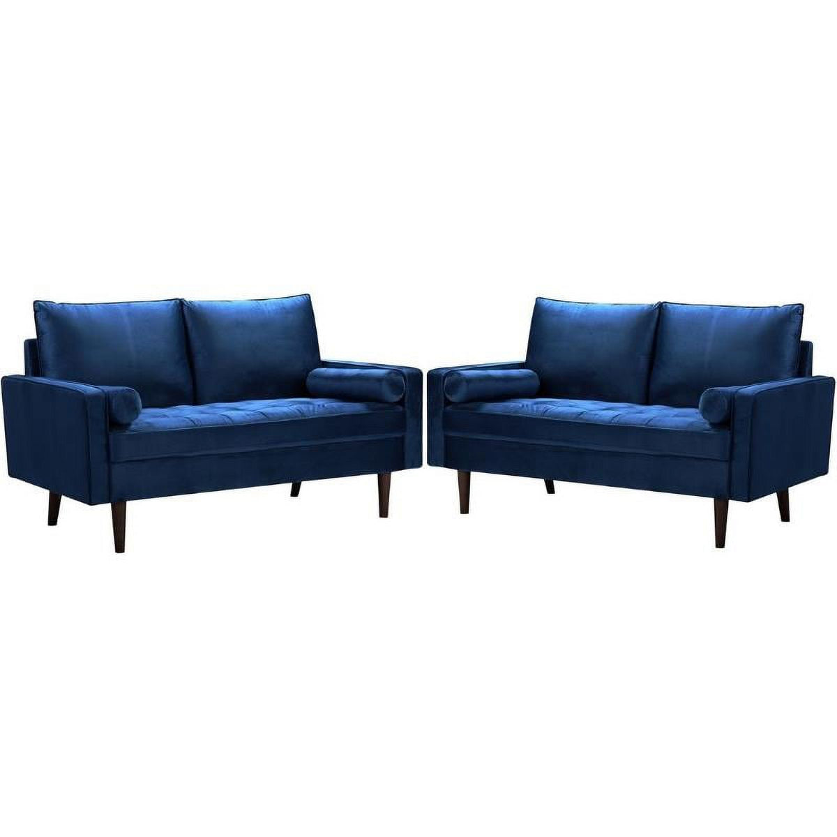 Blue Velvet 2 Piece Loveseat Set Q1398