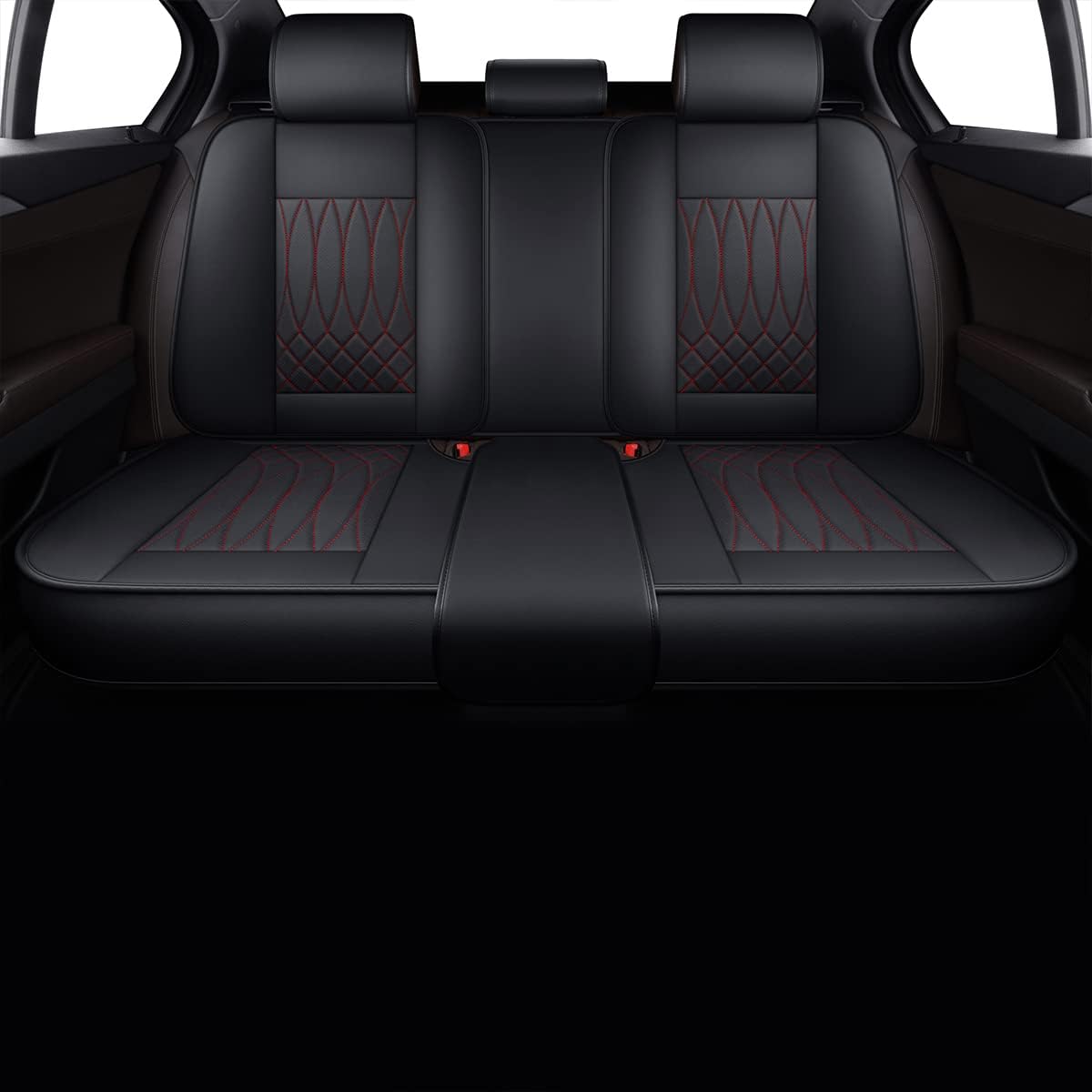 Black Leatherette Universal Full Set Seat Covers C123630