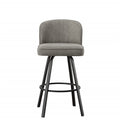 Gray Metal Swivel Upholstered Barstool M997
