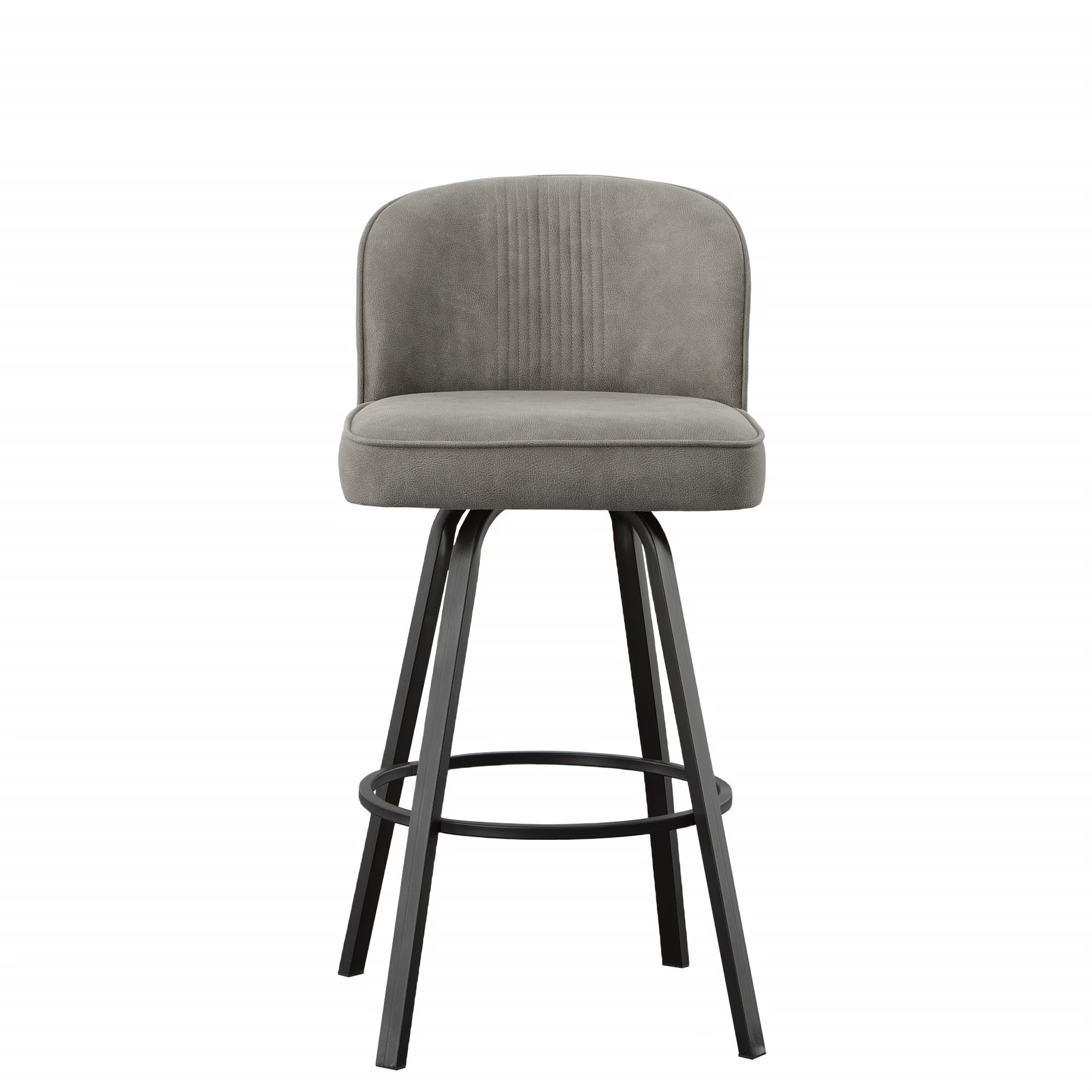 Gray Metal Swivel Upholstered Barstool M997