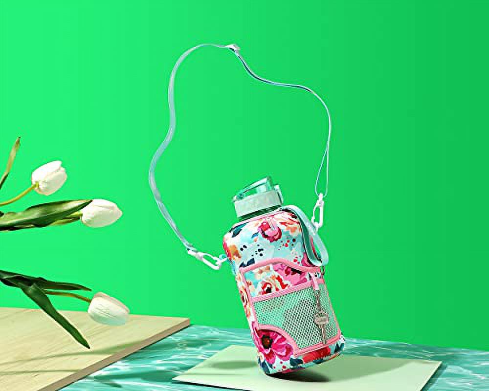 Floral Bloom 2.2L Water Bottle with Straw I5874