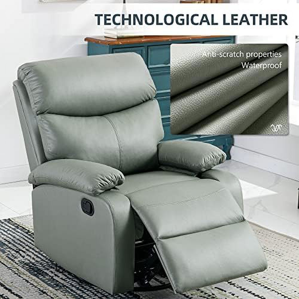 Cerulean Blue Manual Recliner Chair with Micro Leather K824