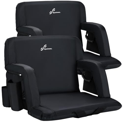 Padded Stadium Chair with Back Support and Armrests R3476