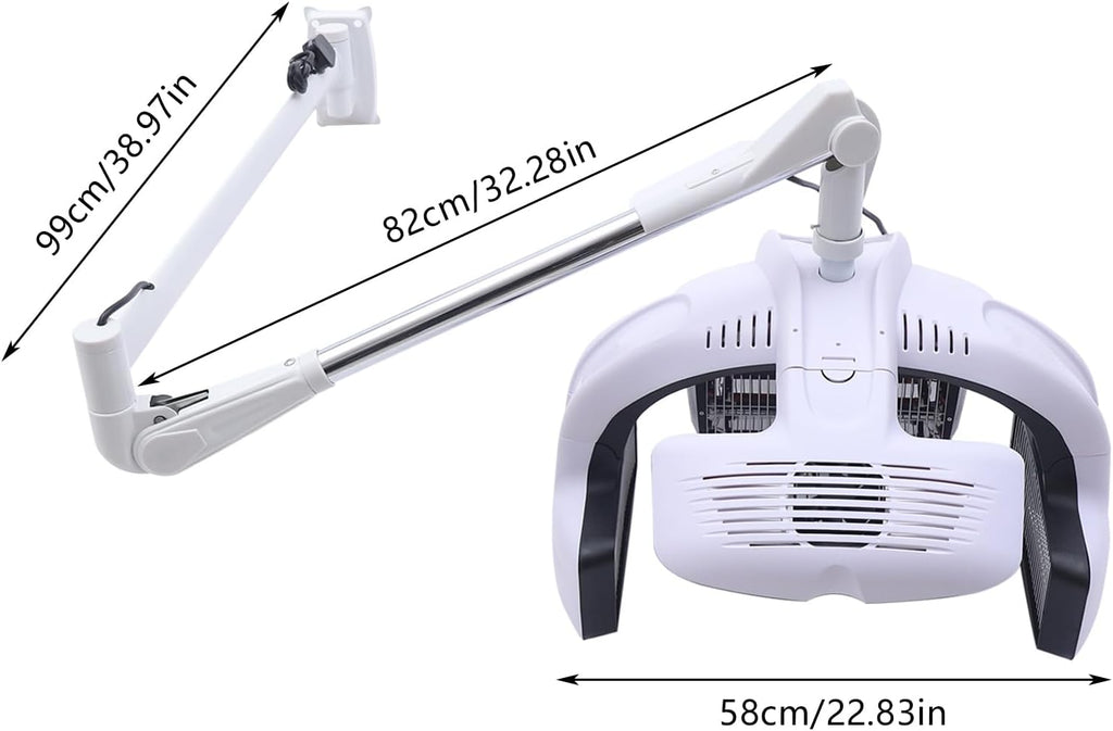 1250W Wall Mounted Hair Dryer with LCD Display Adjustable Swing Arm W6519