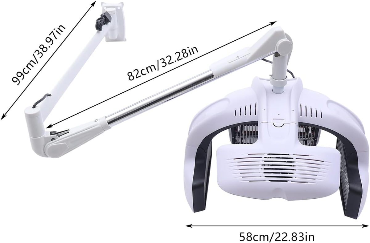 1250W Wall Mounted Hair Dryer with LCD Display Adjustable Swing Arm W6519