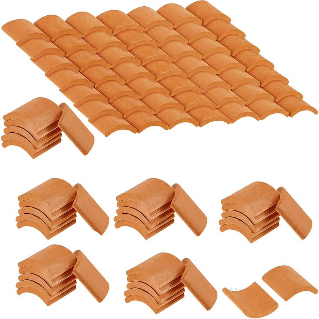 Red Miniature Roof Tiles Model Set F60957