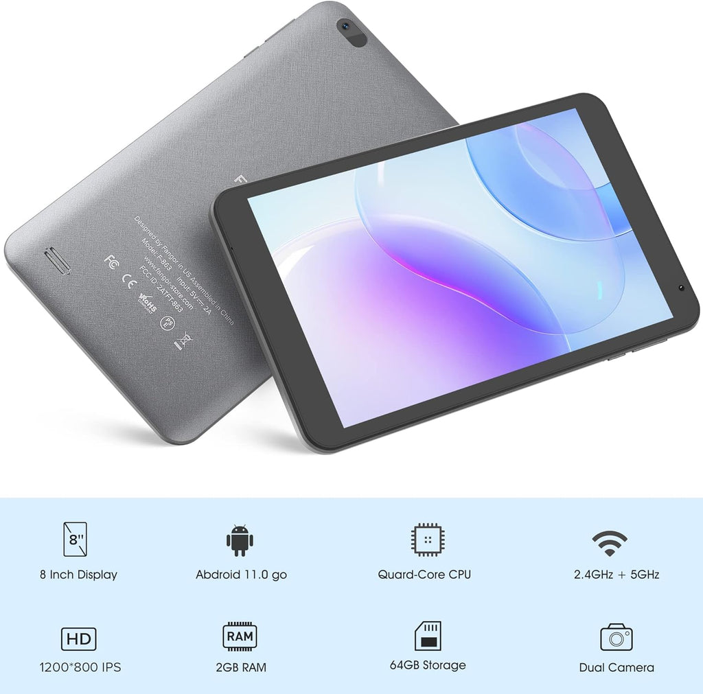 Silver Grey 8 inch Android Tablet Y35525