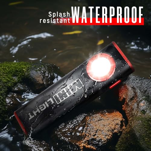 1600 Lumens Mini Magnetic Flat LED Flashlight with Clip, 3 Modes Waterproof Pocket Light (Ruby red) R531121