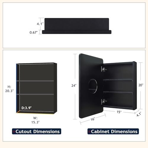 Frameless Beveled Medicine Cabinet Mirror with Storage L322413