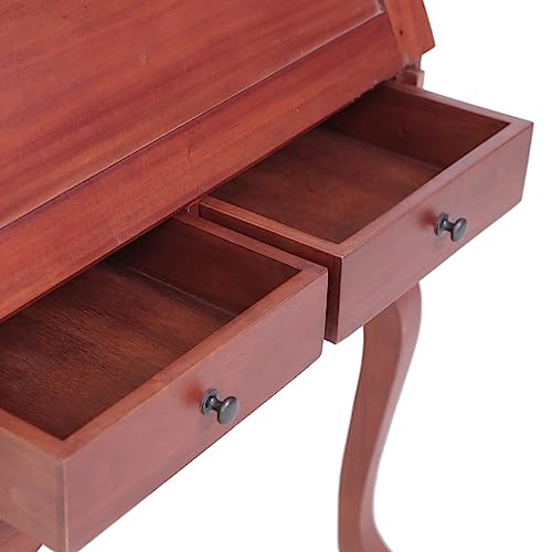 Brown Solid Wood Secretary Desk with Flip Top V28978