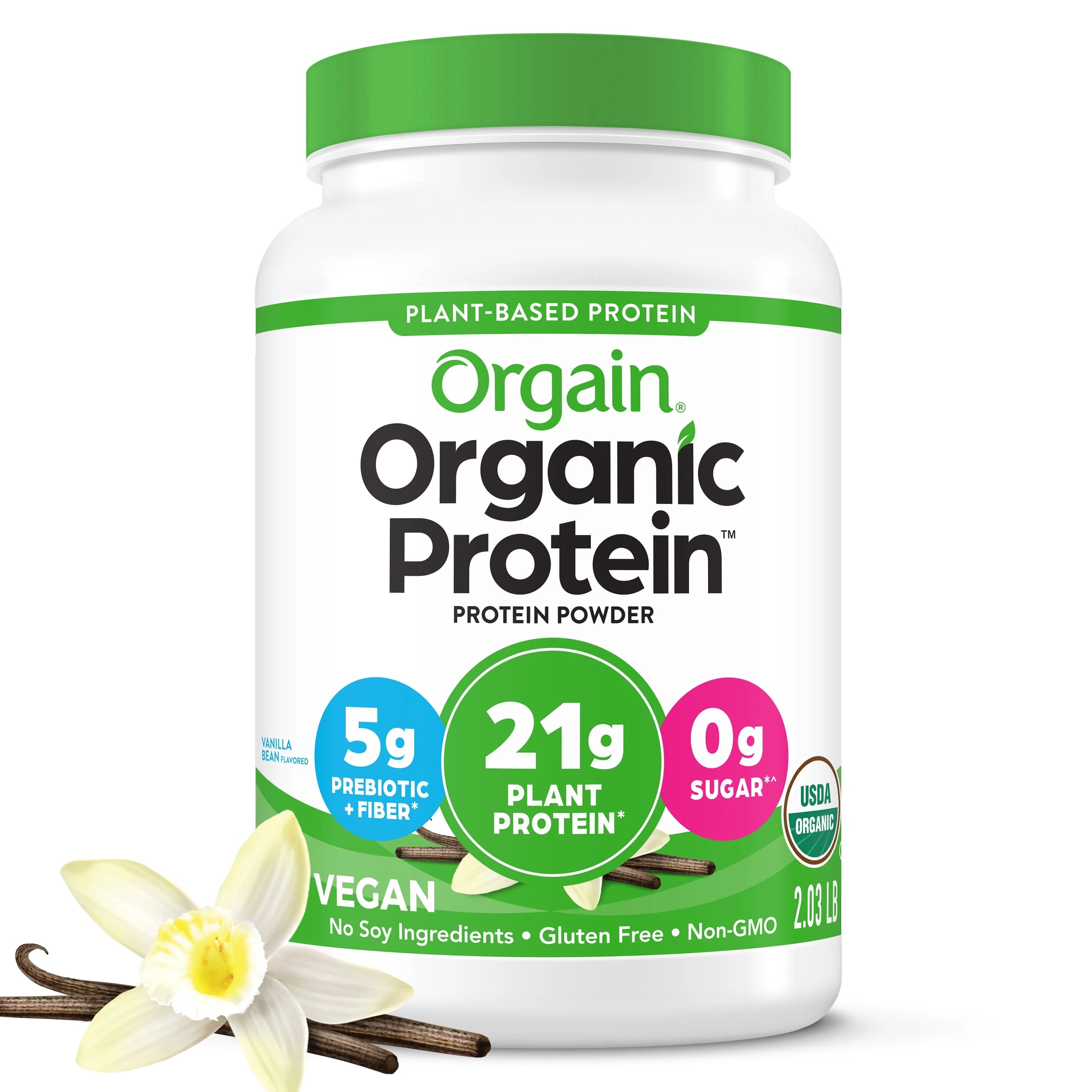 21g Organic Vegan Plant Based Vanilla Bean Protein Powder M52922
