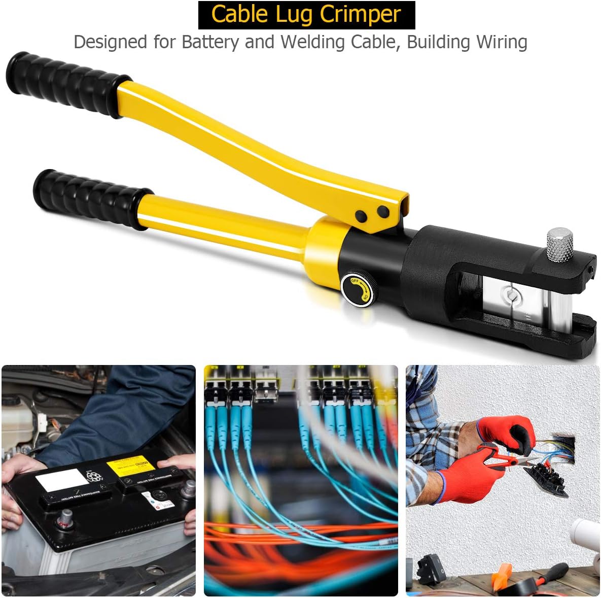 16 Ton Hydraulic Wire Crimper with 11 Dies R873