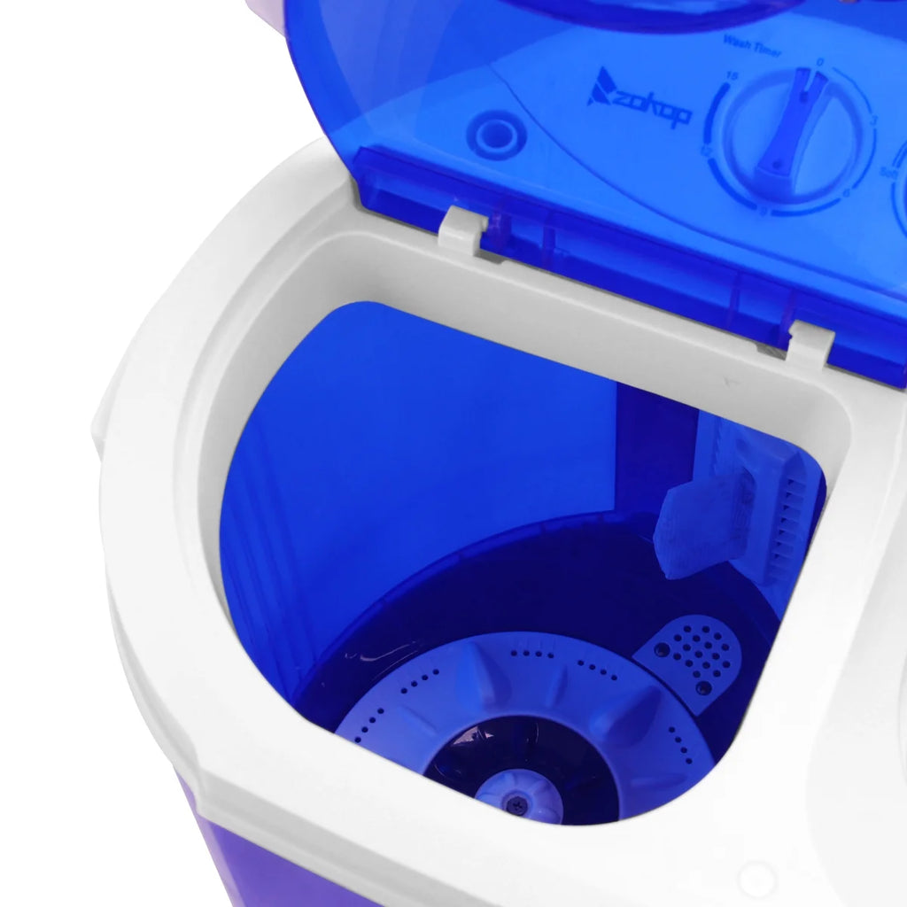 10LBs Electric Mini Washer & Dryer Portable Compact Laundry Combo, White & Blue Z421