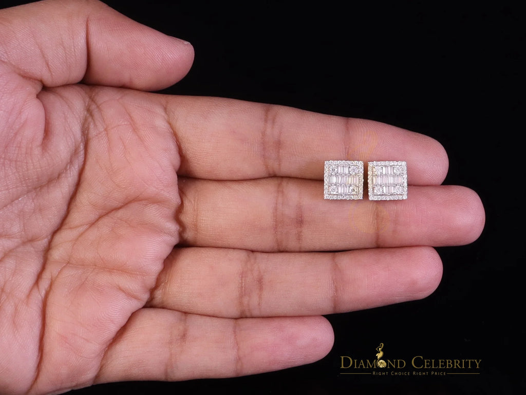 925 Silver Square Stud Earrings W78029