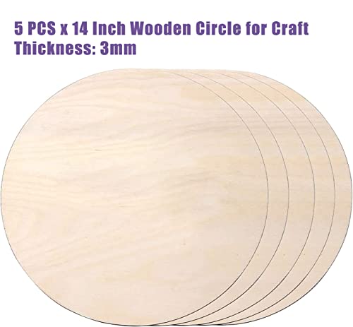 5PCS 14Inch 3 mm Thick Wood Circles V475