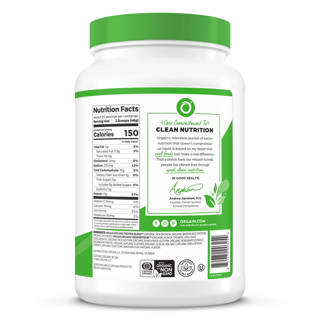 21g Organic Vegan Plant Based Vanilla Bean Protein Powder M52922