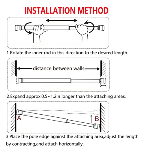 2 Pack Small Tension Curtain Rods 7 in to 11 Extendable Width Spring Cupboard Bars Adjustable O6364