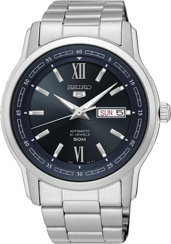 Automatic Watch with Black Dial, Stainless Steel Case & Bracelet A595365