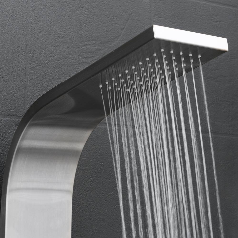 Stainless Steel Shower Panel System with Rainfall Shower Head and Handheld Shower Wand V158522