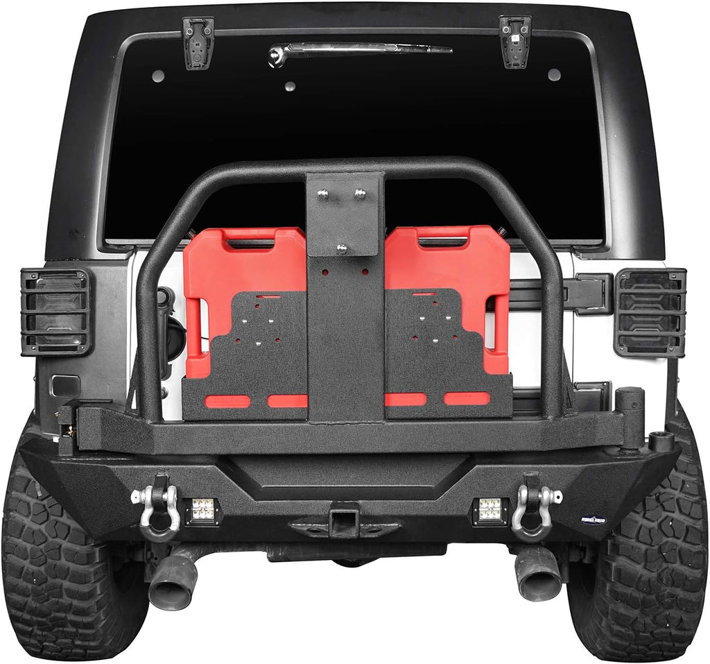 Steel Rear Bumper with Spare Tire Carrier & Hitch Receiver D612