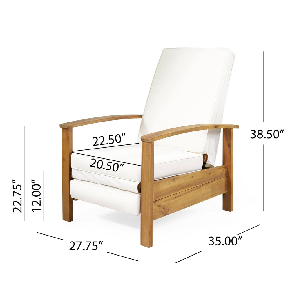 Sandblast Gray Acacia Wood Push Back Recliner F413