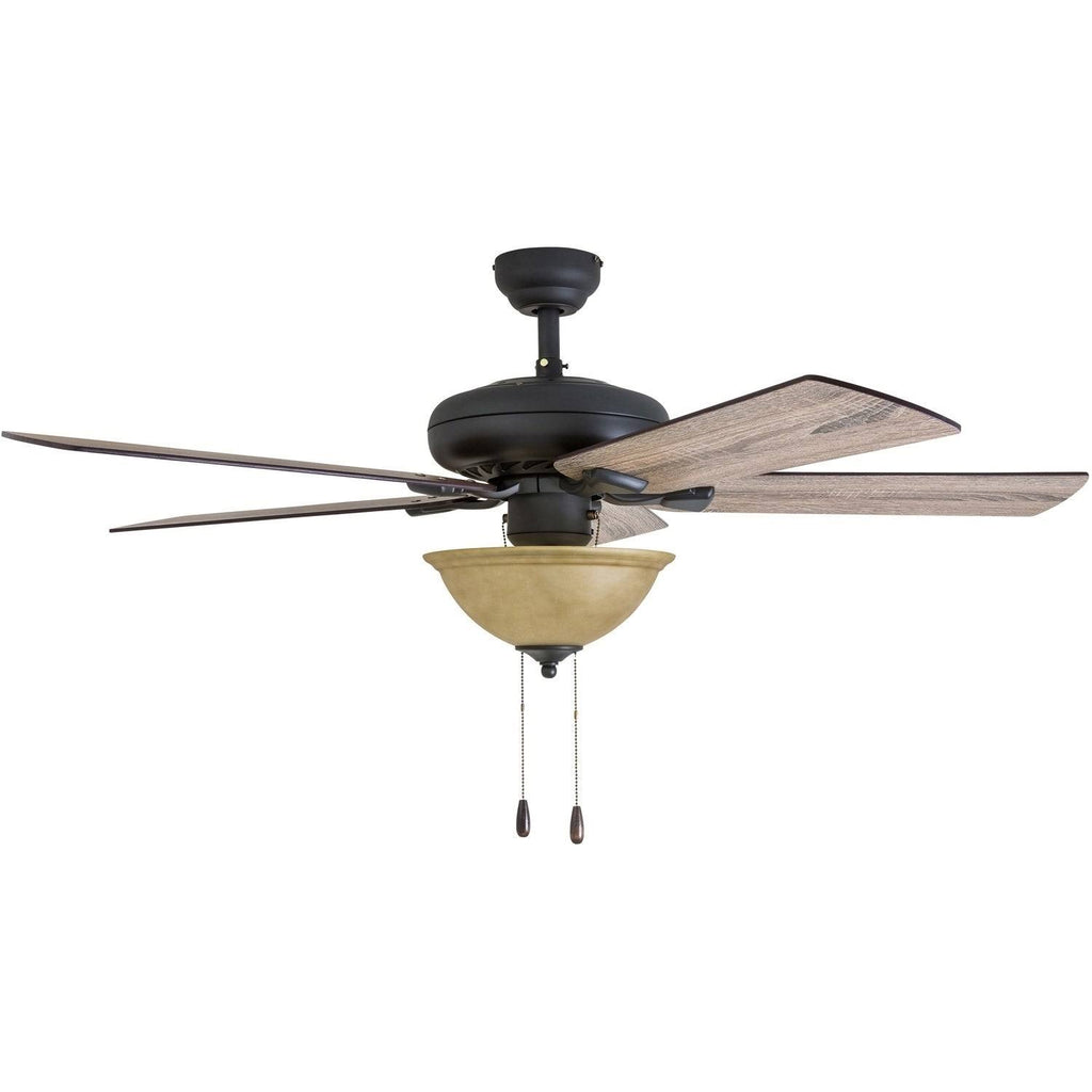 Aged Bronze Ceiling Fan with Light J22995
