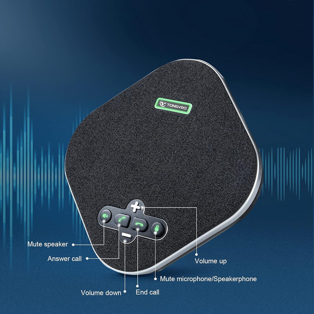 Wireless Speakerphone Conference Speaker with Expandable Microphone A4924