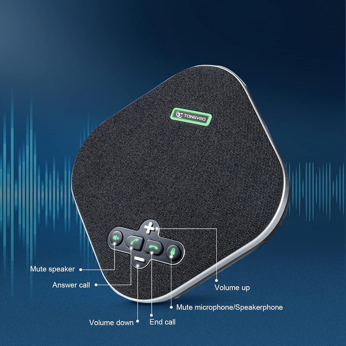 Wireless Speakerphone Conference Speaker with Expandable Microphone A4924