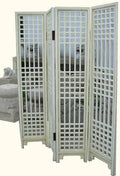 Antique White Carved Solid Elmwood Room Divider H4960