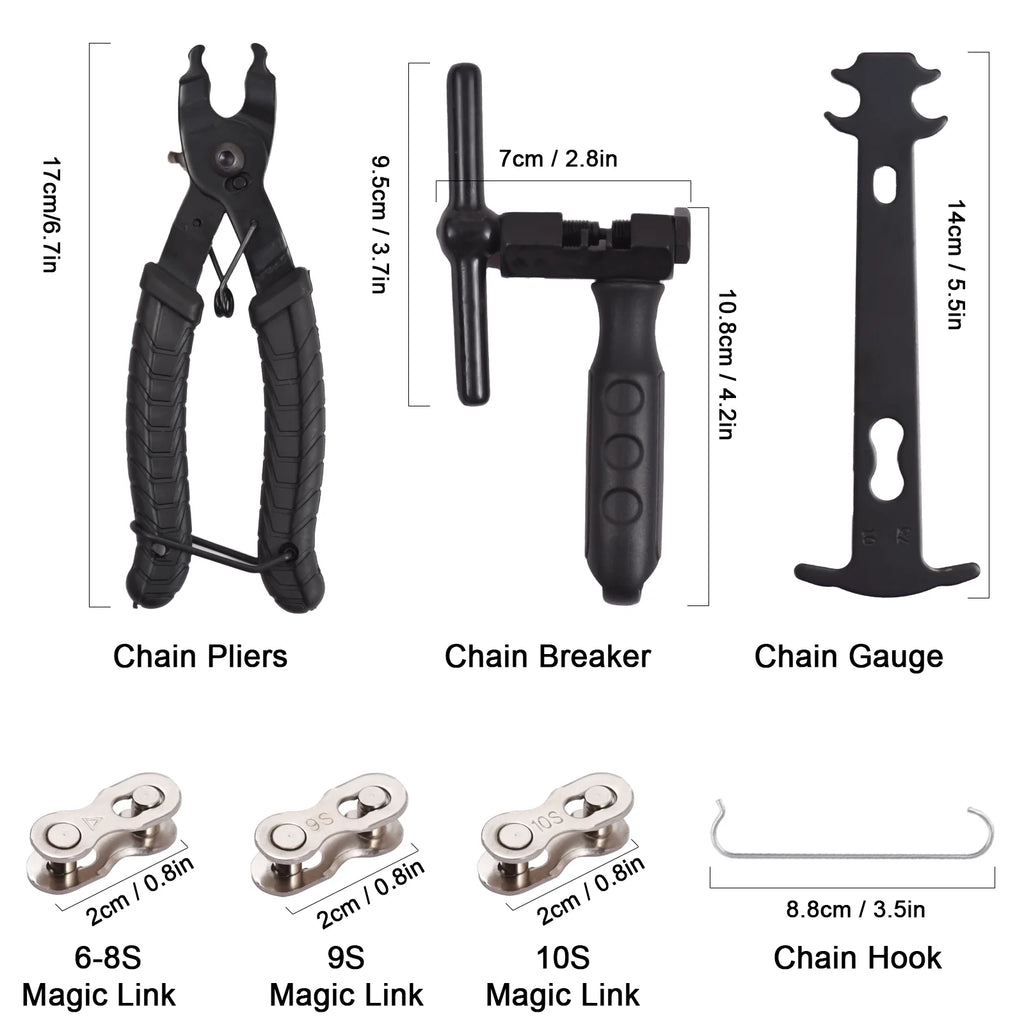 Bike Tool Set with Chain Breaker and Wear Indicator Tool B290