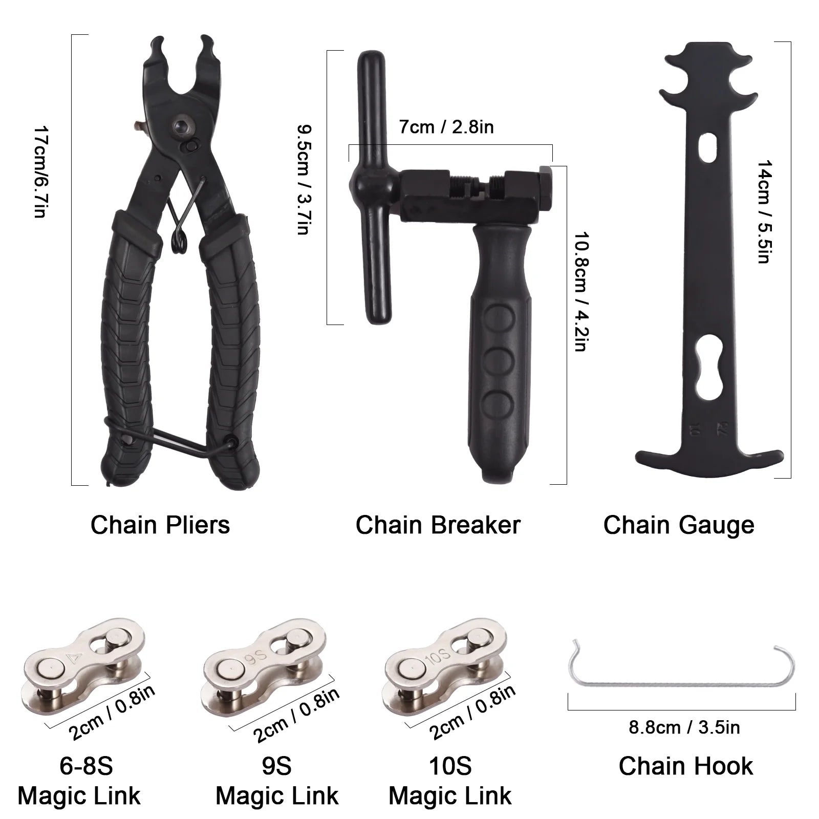 Bike Tool Set with Chain Breaker and Wear Indicator Tool B290