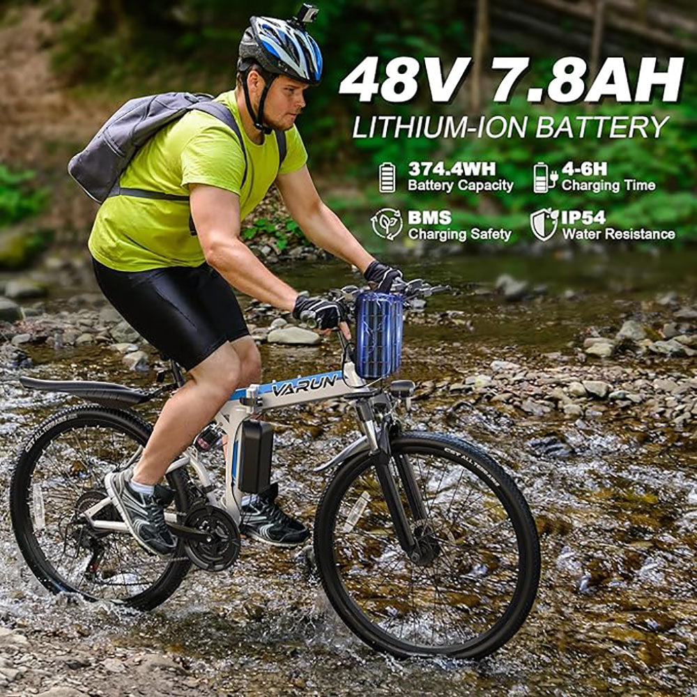 Electric Bike 750W Motor 48V Removable Battery 21-Speed Gears Dual Hydraulic Suspension I80107