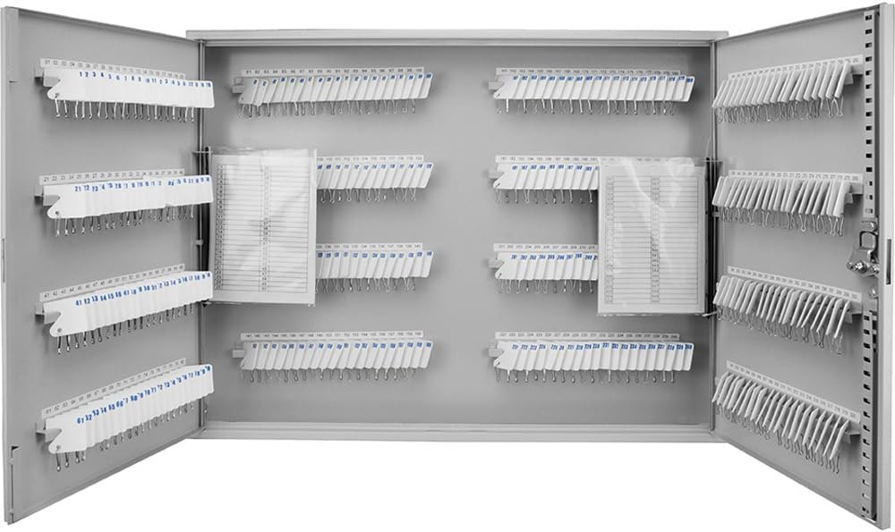 Key Lock 320 Position Key Cabinet Lock Box Grey with White Key Tags T7113