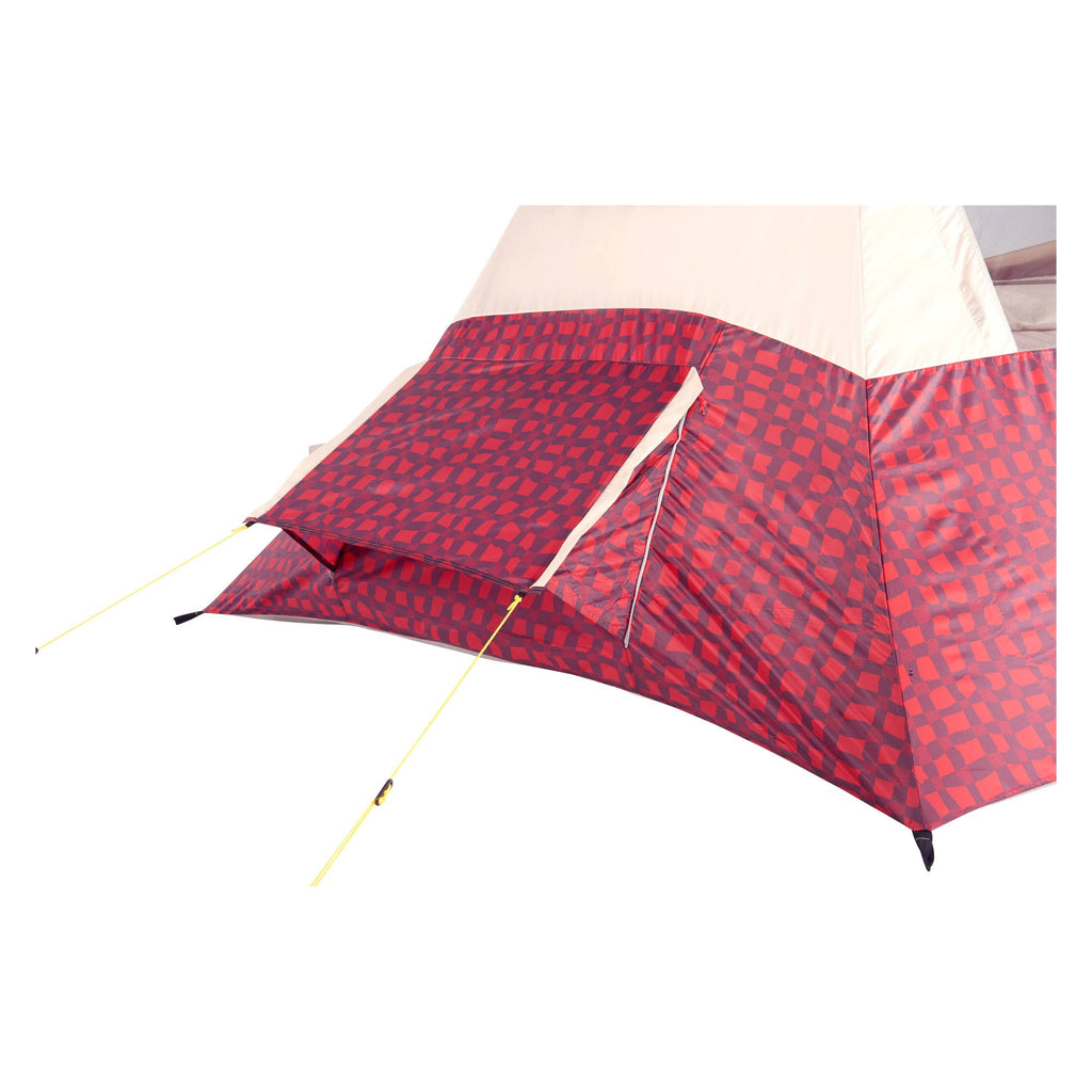 Red Plaid 5 Person Camping Teepee Tent I1270