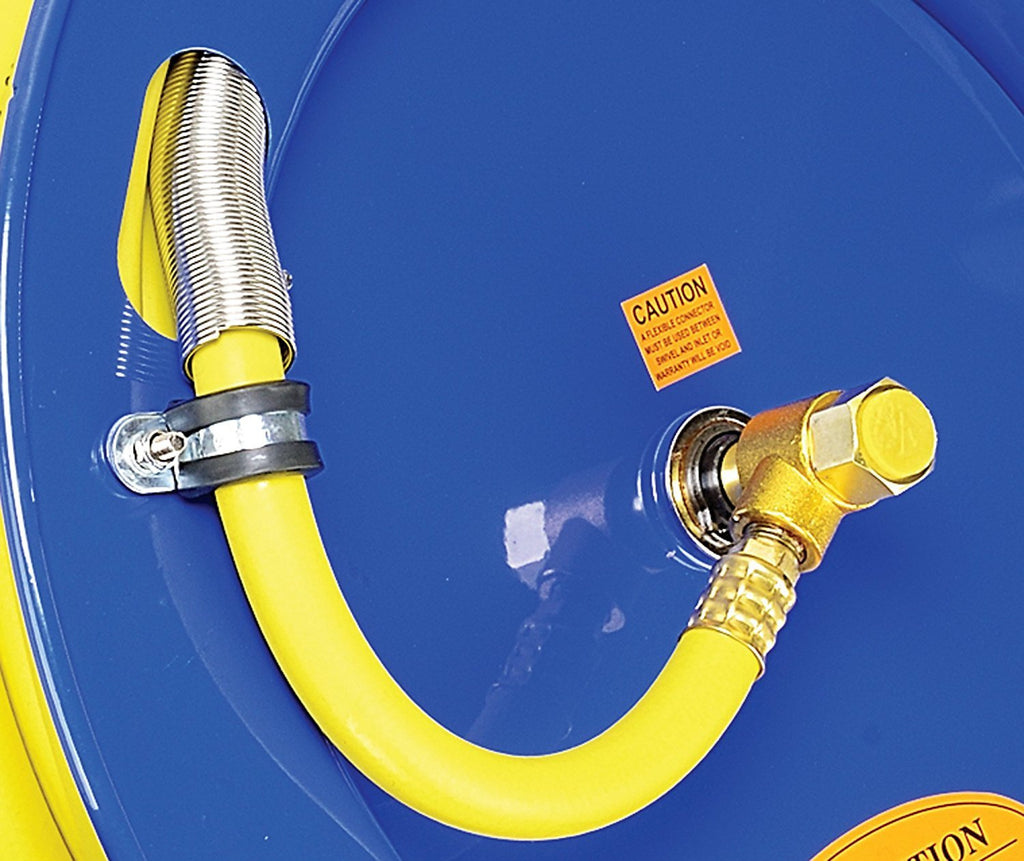 Retractable 3/8" x 50' SBR Rubber Air Hose Reel, 300PSI, Steel Single Arm L905884