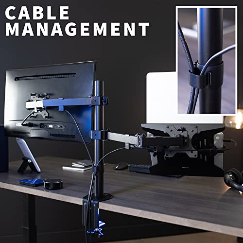 Full Motion Monitor and Laptop Desk Mount Articulating Double Arm VESA Stand K2063