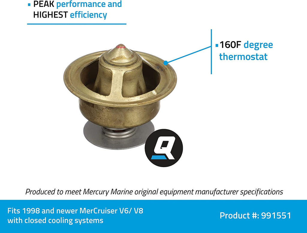 Thermostat 160 deg for 1998 and newer GM V-6 & V-8 engines with closed cooling V931