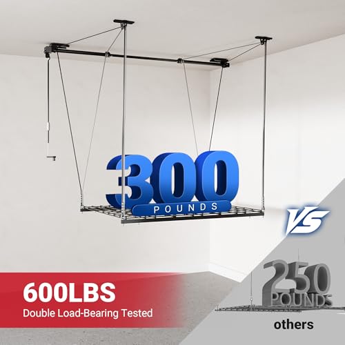 Carbon Black 4x4 Ft Heavy-Duty Overhead Garage Storage Rack N253546