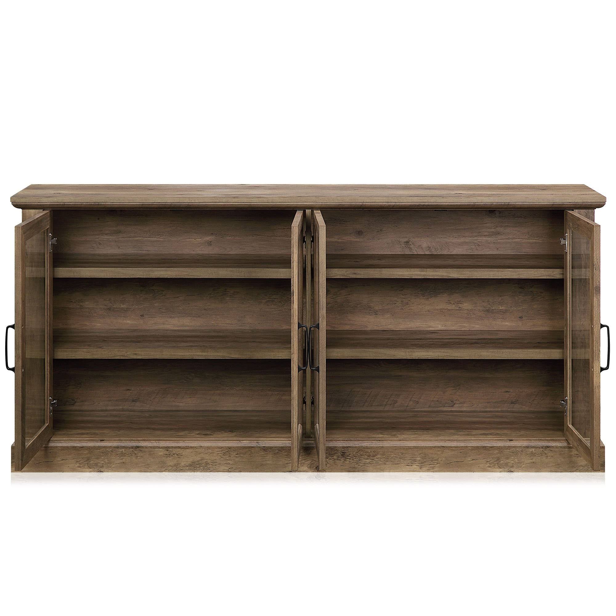 Rustic Grey 4 Door Wood Sideboard Cabinet W565