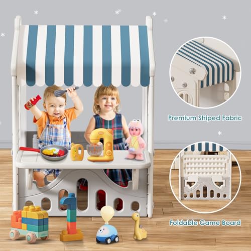 Kids Playhouse with Kitchen Toys Set Blue Y196